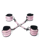 Spartacus  Faux Leather Wrist & Ankle Restraints w/Hog Tie - Pink