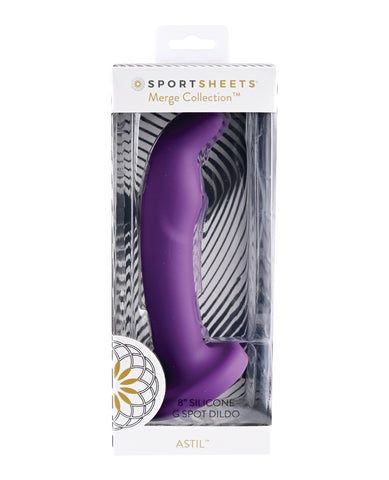 Sportsheets Astil 8" Silicone G Spot Dildo - Purple