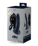 VeDo Diki Rechargeable Vibrating Dildo w/Harness - Just Black