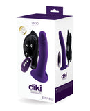 VeDo Diki Rechargeable Vibrating Dildo w/Harness - Deep Purple