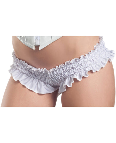 Mini ruffled booty shorts white