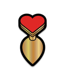 Wood Rocket Sex Toy Heart Butt Plug Pin - Red/Gold