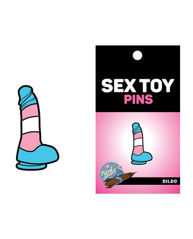 Wood Rocket Sex Toy Trans Pride Dildo Large Pin - Multi Color