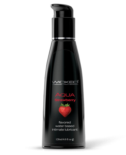 Wicked Sensual Care Aqua Waterbased Lubricant - 4 oz Strawberry