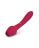 Secret Kisses Lingo Dual Ended Rose Bud w/Clitoral Flickering & Internal Massage - Red