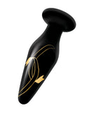 Secret Kisses 4.5" Handblown Glass Plug - Black/Gold