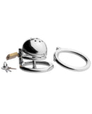 Master Series Solitary Plus Extreme Confinement Cage w/Cum Thru Plug - Silver