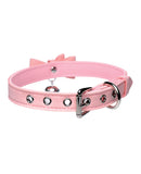 Master Series Golden Kitty Cat Bell Collar - Pink/Silver