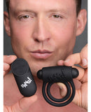 Bang! Vibrating Cock Ring & Bullet w/Remote Control - Black