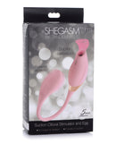 Inmi Shegasm 8x Tandem Plus Silicone Suction Clit Stimulator & Egg - Pink