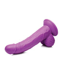 Pop Peckers 7.5" Dildo w/Balls - Purple