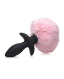 Tailz Waggerz Moving & Vibrating Bunny Tail Anal Plug w/Remote - Pink/Black