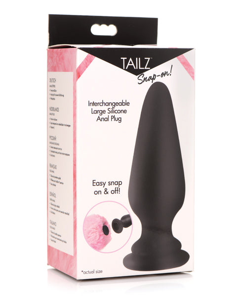 Tailz Snap On Interchangeable Silicone Anal Plug - Black Large