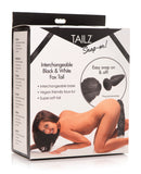 Tailz Snap On Interchangeable Black & White Fox Tail