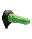 NO ETA $Creature Cocks Radioactive Reptile Thick Scaly Silicone Dildo - Green/Black