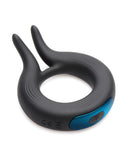 Trinity Men 10X Cock Viper Dual Stimulation Silicone Cock Ring - Black