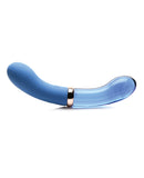 Prisms Vibra-Glass 10x Dual Ended G Spot Silicone/Glass Vibrator - Bleu