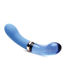 Prisms Vibra-Glass 10x Dual Ended G Spot Silicone/Glass Vibrator - Bleu