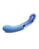 Prisms Vibra-Glass 10x Dual Ended G Spot Silicone/Glass Vibrator - Bleu