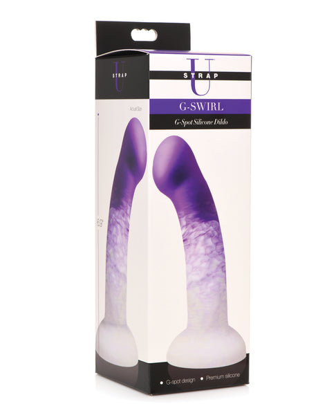 Strap U G Swirl G Spot Silicone Dildo - Purple