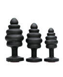 Mistress by Isabella Sinclaire Heart Gem Silicone 3 pc Anal Plug Set - Black